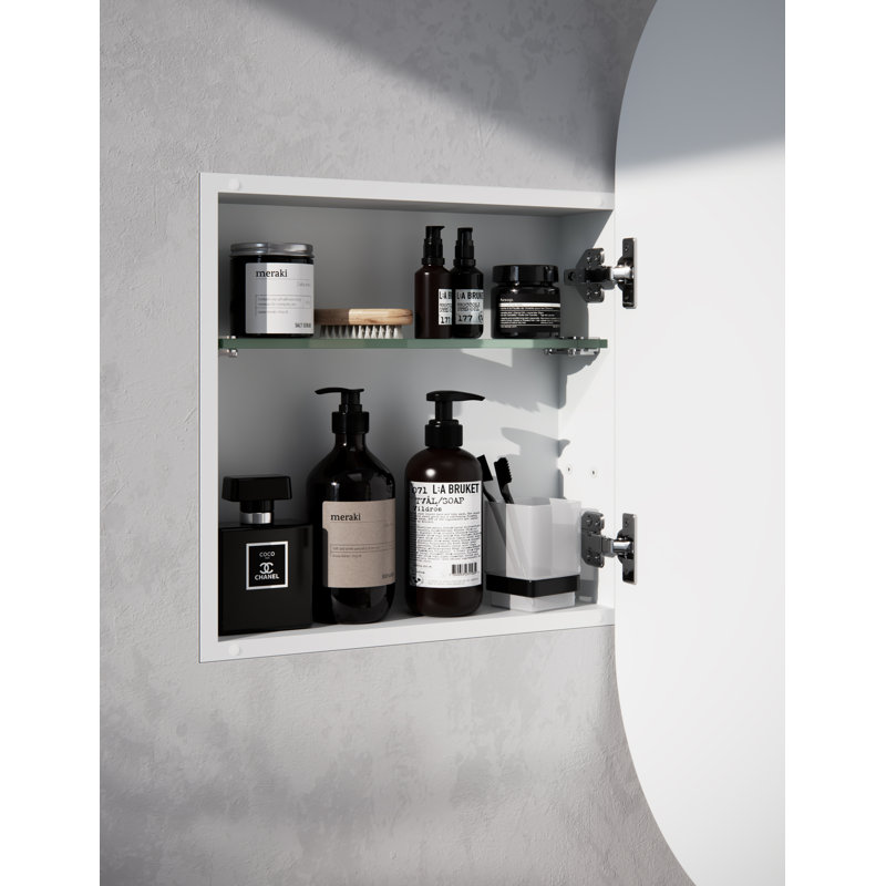 Glass Warehouse 16'' W 32'' H Recessed Frameless Medicine Cabinet with ...